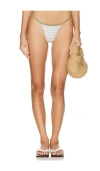 Faithfull The Brand Manon Bikini Bottom In Oliander Floral & White Khaki