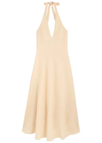 Faithfull The Brand Marais Linen Midi Dress In Yellow
