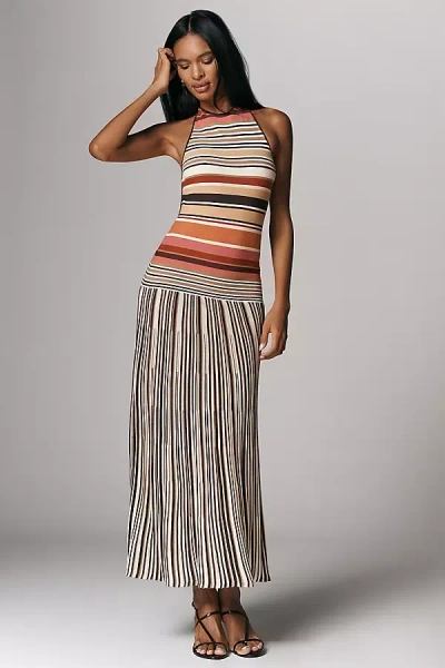 Faithfull The Brand Maretta Sleeveless High-neck Maxi Dress In Nude