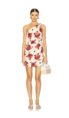Faithfull The Brand Linen Marga Mini Dress In Cecile Floral & Garnet