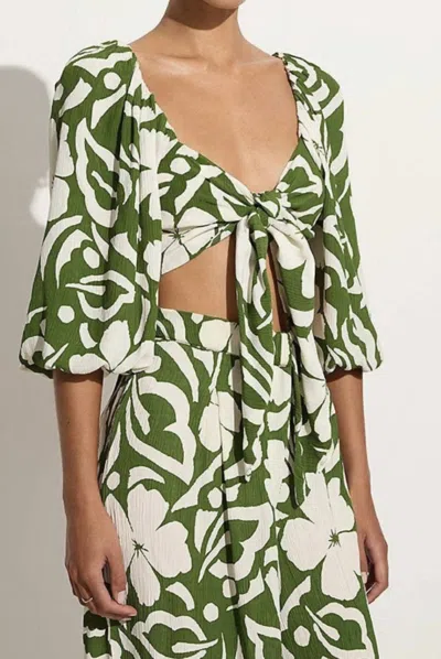 Faithfull The Brand Margherita Top In Olive In Multi
