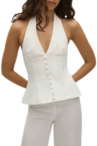 Faithfull The Brand Marie Halter Top In White
