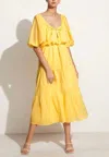 FAITHFULL THE BRAND MARLOE MAXI DRESS IN PLAIN LEMON