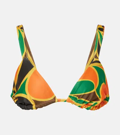 Faithfull The Brand Mary Printed Bikini Top In Multicoloured