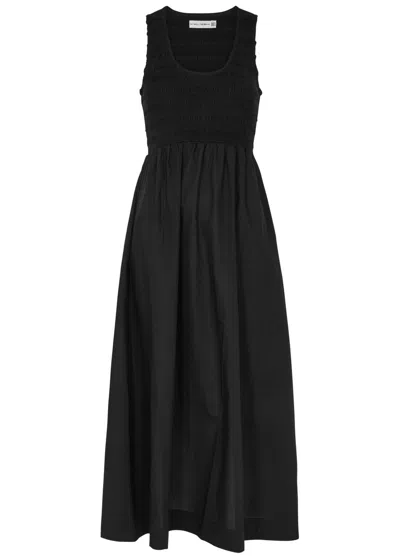 Faithfull The Brand Matera Cotton Midi Dress In Black