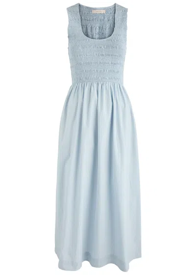 Faithfull The Brand Matera Cotton Midi Dress In Light Blue