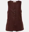 Faithfull The Brand Maya Linen Vest In Brown
