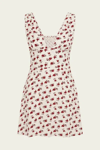 Faithfull The Brand Mela Mini Dress In Hazy Rose Deep Red In Metallic