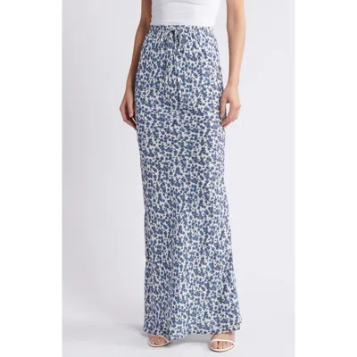 Faithfull The Brand Menton Floral Maxi Skirt In Leilani Print/mid Blue