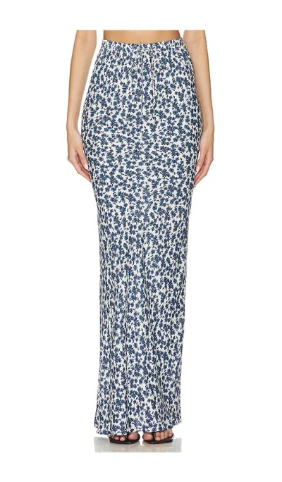 Faithfull The Brand Menton Maxi Skirt In Leilani & Mid Blue