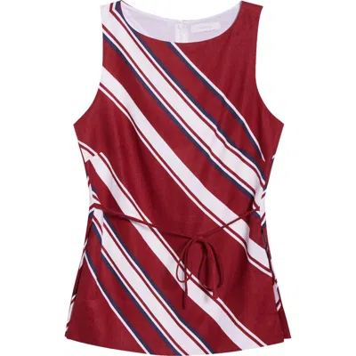 Faithfull The Brand Miel Tie Waist Sleeveless Top In Red