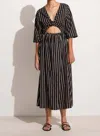 Faithfull The Brand Monikh Midi Dress In Adia Stripe Print - Black In Black