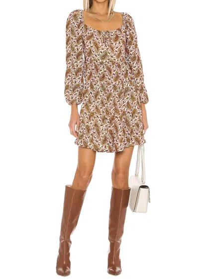 Faithfull The Brand Naline Mini Dress In Sable Paisley - Burgundy In Multi