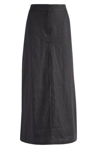 Faithfull The Brand Nelli Linen Maxi Skirt In Black