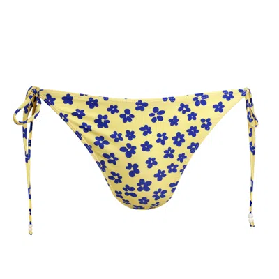 Faithfull The Brand Nomi Bikini Bottoms Floral Blue In Yellow