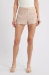 Faithfull The Brand Noto Shorts In Pinstripe Garnet/blush