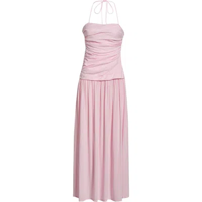 Faithfull The Brand Notte Halter Maxi Dress In Pink