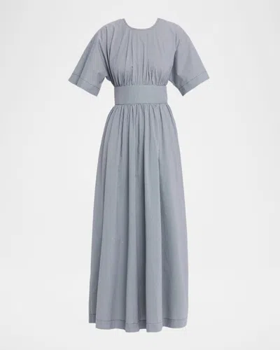 Faithfull The Brand Oda Gingham Maxi Dress In Blue