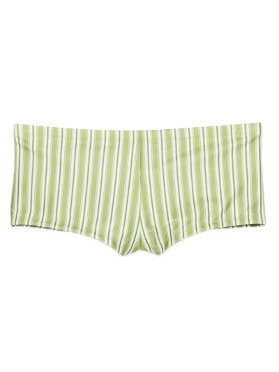 Faithfull The Brand Olina Striped Bikini Bottom In Green