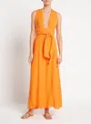 Faithfull The Brand Orange Halter Neck Maxi Dress In Orange