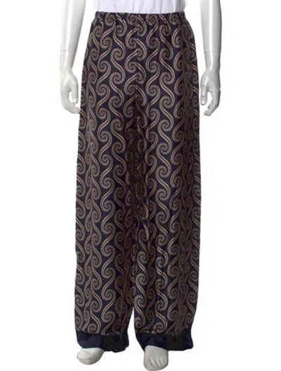 Pre-owned Faithfull The Brand Paisley Print Pajama Bottoms In Blue