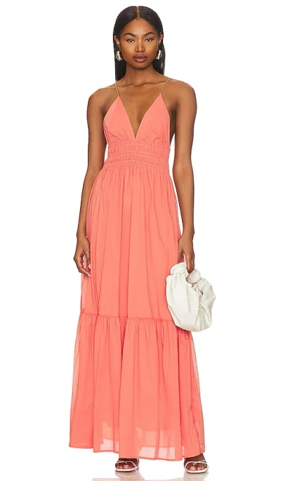Faithfull The Brand Palmilla Maxi Dress In Coral