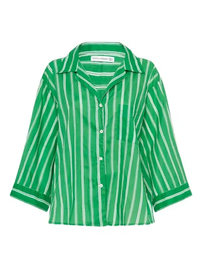Faithfull The Brand Paradise Striped Cotton Shirt In Green