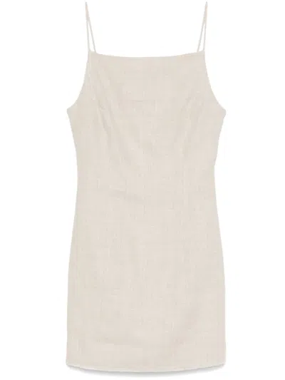 Faithfull The Brand Poet Mini Dress In Neutrals