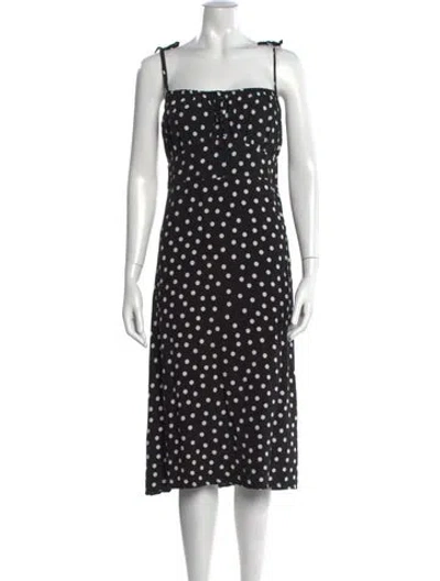 Pre-owned Faithfull The Brand Polka Dot Print Midi Length Dress In Multi