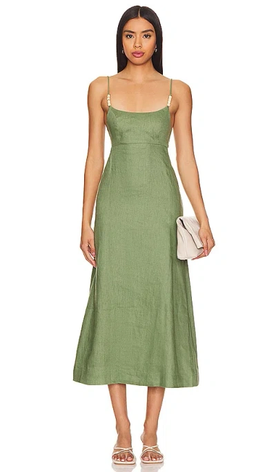 Faithfull The Brand Regina Midi Dress In Sage