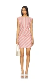 Faithfull The Brand Reign Stripe Draped Mini Dress In Cherry Stripe