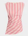 Faithfull The Brand Reign Striped Boat-neck Top In Purple