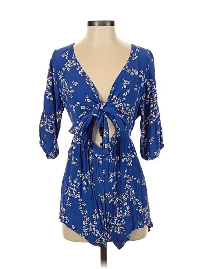 Pre-owned Faithfull The Brand Romper In Blue