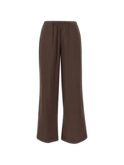 Faithfull The Brand Florine Wide Leg Pant In Forest In Brown