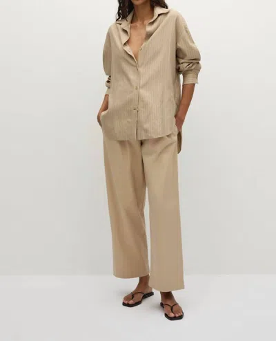 Faithfull The Brand Sable Cotton Trouser Pants In Fawn In Neutral