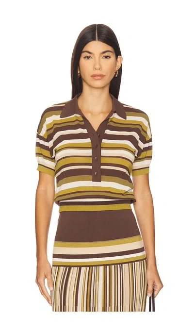 Faithfull The Brand Sable Polo Shirt In Brown