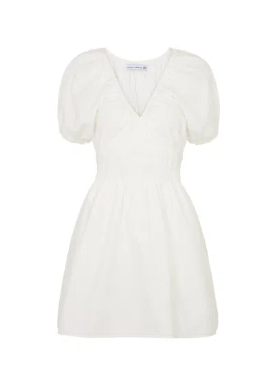 Faithfull The Brand Salone Cotton And Silk-blend Mini Dress In White