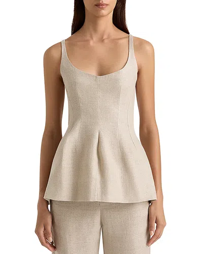 Faithfull The Brand Sanne Peplum Top In Oatmeal