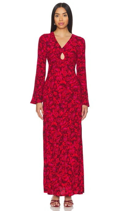 Faithfull The Brand Santino Maxi Dress In Selcetta Paisley Red