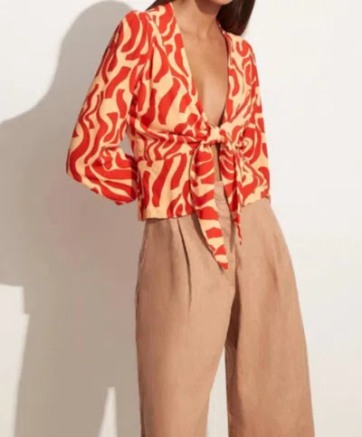 FAITHFULL THE BRAND SARIN TOP IN LA CATEAU PRINT - RED