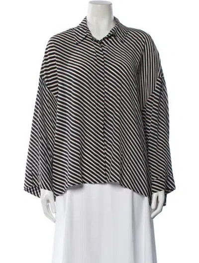 Pre-owned Faithfull The Brand Silk Striped Blouse In Multi
