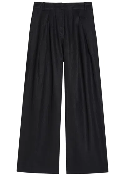 Faithfull The Brand Sofia Pleated Wide-leg Linen Trousers In Multi