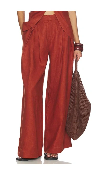 Faithfull The Brand Sofia Trouser In Red