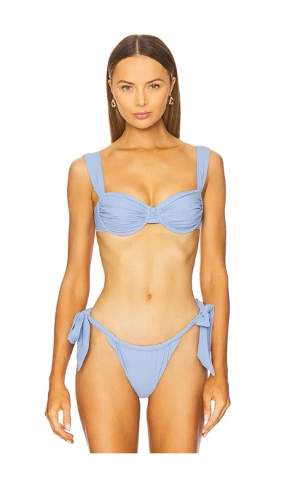 Faithfull The Brand Sol Bikini Top In Blue