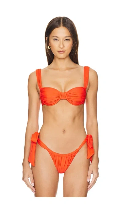Faithfull The Brand Sol Bikini Top In Vermillion