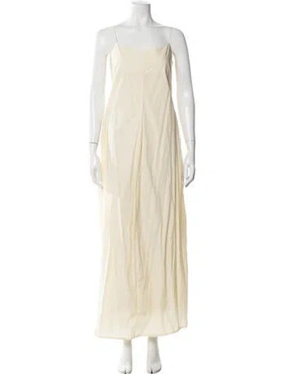 Pre-owned Faithfull The Brand Square Neckline Long Dress In Neutral