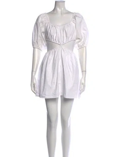 Pre-owned Faithfull The Brand Square Neckline Mini Dress In White
