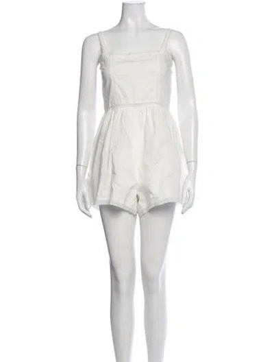 Pre-owned Faithfull The Brand Square Neckline Romper W/ Tags In Neutrals
