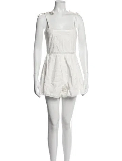 Pre-owned Faithfull The Brand Square Neckline Romper W/ Tags In Neutrals