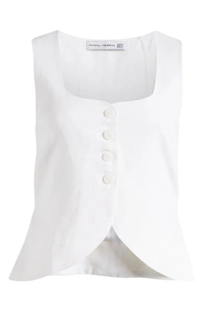 Faithfull The Brand Stanze Linen Vest In 白色
